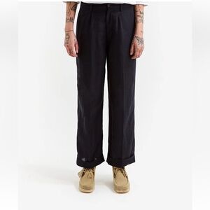 Beams boys linen cotton pleats fold cuffs pants